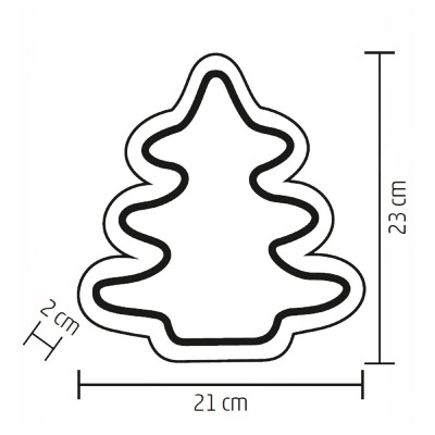 LED-es fa asztali dísz, fenyő, neon-light, melegfehér - KAD 28